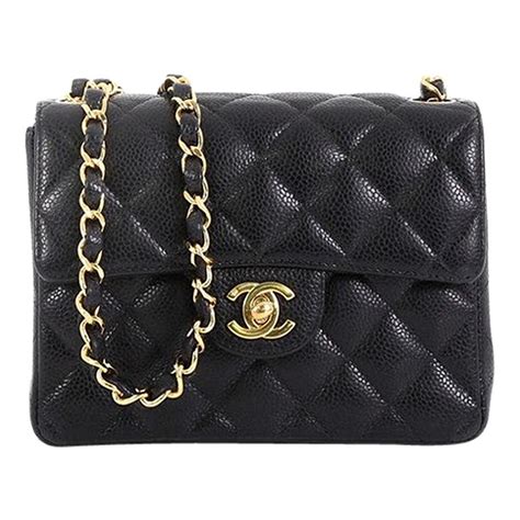 2012 Mini Square Classic Caviar Single Flap crossbody bag